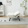 Airsurfer White Modern Velvet Sleeper Sofa Bed, Wood Frame, 6 Solid Legs, 600 lbs Capacity, European Style with Tapered Legs - 4 of 4