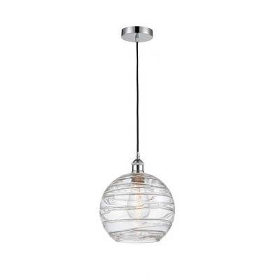 Athens Deco Swirl - 1 Light Mini Pendant In Industrial Style-12.75 Inches Tall and 10 Inches Wide