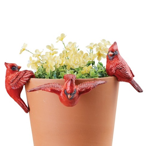 Collections Etc Hand-painted Cardinal Pot Hangers - Set Of 3 : Target