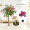 Jojoka Artificial Bougainvillea Tree with Pot, Lifelike Flower Tree for Indoor Outdoor Home Office Living Room Porch Decor - 4 of 4