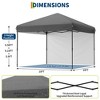 Coucheta 10x10 ft Pop Up Canopy Tent, Heavy Duty Instant Canopy with 1 Removable Mesh Sidewall, One Person/One-Button Push Setup, UPF 50+ - 2 of 4
