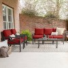 Leisure Made Blakely 6pc Aluminum Seating in Red Fabric - 2 of 4