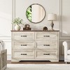 6 Drawers Dresser for Bedroom, Chest of Drawers with Wide Metal Handle, Farmhouse Modern Wooden Dresser, Storage Organizer for Bedroom, Living Room - 3 of 4