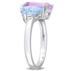 EVERLY JEWELRY | Sterling Silver 3 5/8 CT TGW Sky Blue Topaz and Pink Amethyst 2-Stone Toiet Moi Ring - 2 of 4