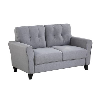 LOVMOR 57.5" Modern Living Room Loveseat Linen Upholstered Couch Furniture for Home or Office
