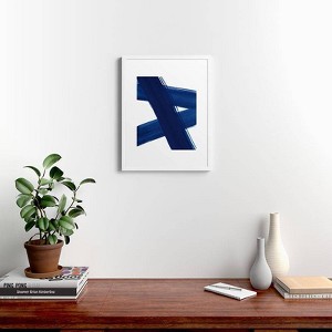 Kris Kivu Indigo Abstract Brush Strokes 4 Framed Wall Art - Deny Designs - 1 of 4