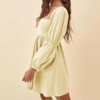 EXLURA Womens Square Neck Dress Long Puff Sleeve A-Line Casual Short Mini Dresses - 4 of 4