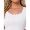 INSPIRE CHIC Women's Cotton Lace Trim Short Sleeve Top and Shorts Pajama Sets - 4 of 4