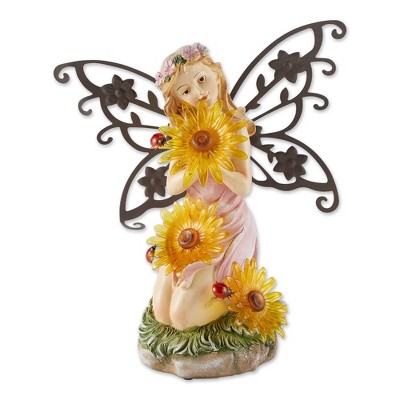 11.5" Garden Blooms Fairy Solar Statue - Zingz & Thingz