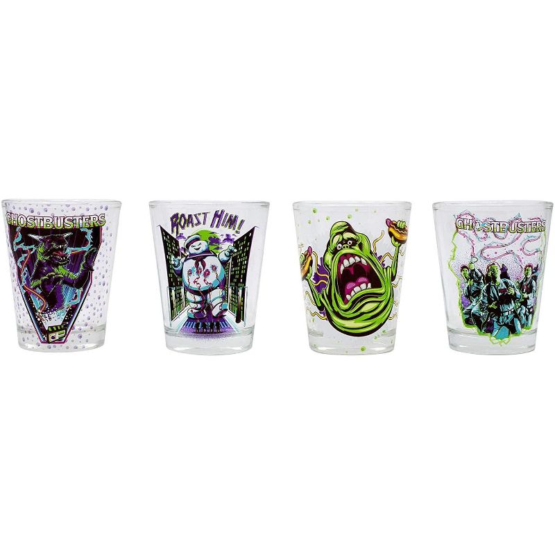Silver Buffalo Ghostbusters Neon 4 Piece Mini Glass Set, 1 of 4