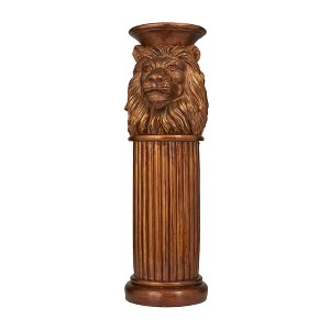 Traditional Polystone Lion Pedestal Table Bronze - Olivia & May - 1 of 4