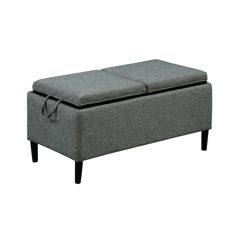 Breighton Home Designs4Comfort Magnolia Storage Ottoman with Reversible Trays Light Charcoal Gray Fabric, 1 of 8