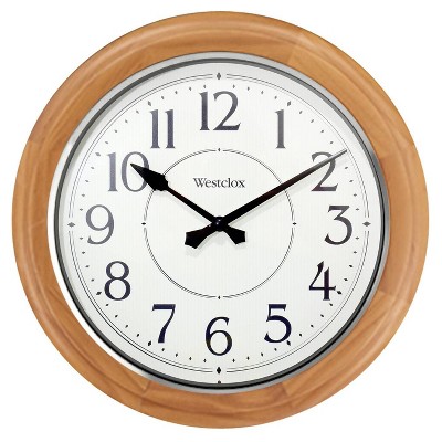 12.5" Wood Wall Clock with Quiet Sweep Natural - Westclox