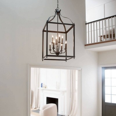 Larkin Olde Bronze 8-Light Traditional Globe Pendant Chandelier
