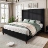 AMERLIFE Size 62" Corduroy Upholstered Bed Frame Extra Tall Wingback Headboard - 3 of 4