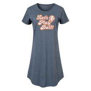 Women's - Instant Message - Lets Play Ball Graphic T-shirt Dress - 1 of 4