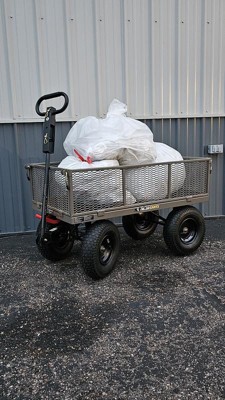 Gorilla Carts Steel Dump Cart Garden Beach Wagon, 1,200 Pound Capacity,  Gray 722571008864