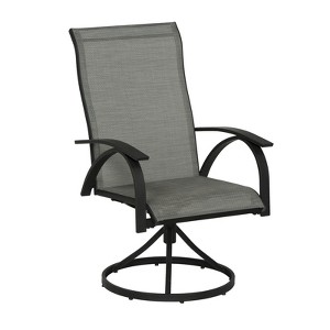 Living Accents Roscoe Black Steel Frame Sling Swivel Chair - 1 of 1