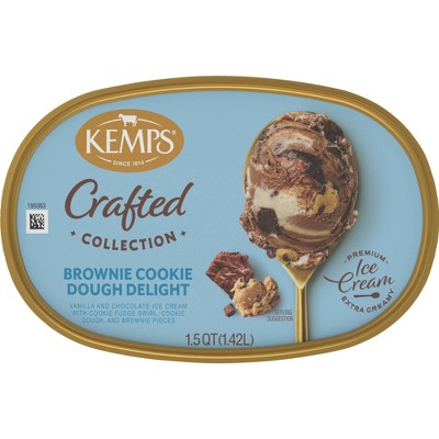 Kemps Crafted Collection Brownie Cookie Dough Delight Ice Cream - 1.5qt