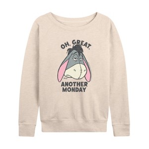Women's - Winnie The Pooh - Oh Great Eeyore Lightweight French Terry Wide Neck Long Sleeve Shirt - 1 of 4