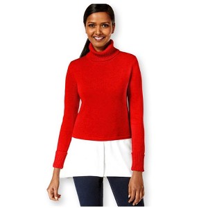 Style & Co. Womens Layered-Look Turtleneck Pullover Sweater - 1 of 1
