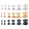 Maya's Grace Round Barbell Dumbbell Flat Back Disc Stud Earrings Unisex - 2 of 4