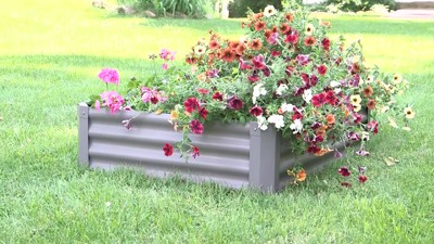 Brown Powder-Coated Steel Raised Garden Bed Kit