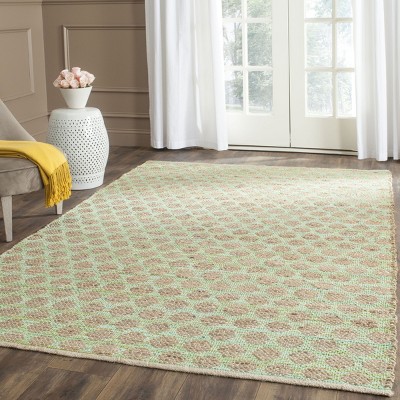 Cape Cod Green and Natural Hand-Knotted Cotton Area Rug