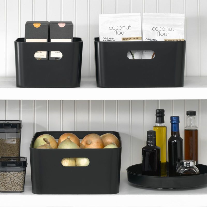 mDesign Medium Metal Kitchen Storage Container Bin Basket with Handles, 2 of 8