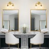 POWLIG 14.17-in 2-Light Gold Modern Dimmable Bathroom Vanity Light with Clear Glass Shade - 3 of 4