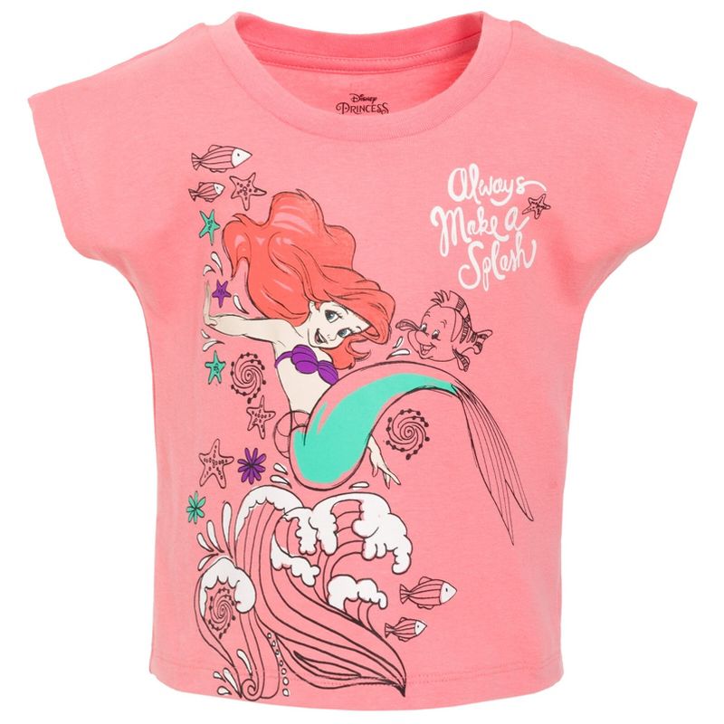 Disney Princess Ariel Snow White Rapunzel Girls 3 Pack T-Shirts Little Kid to Big Kid, 2 of 8