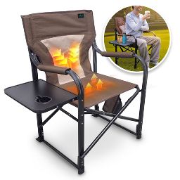Bliss Hammocks 24 Volt Heated Directors Seat Steel Camping Chair