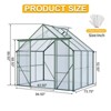 8X6FT-Green Double Door Polycarbonate Greenhouse Raised Base and Anchor Aluminum Heavy Duty Walk-in Greenhouses for Outdoor Backyard in All Season - 3 of 4