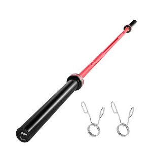 VEVOR 7FT Barbell Bar, Fits 2-Inch Weight Plates, Barbell Bar with Knurled Grip for Strength Training, Weightlifting, 1000lbs/453kg Capacity, Red - 1 of 4