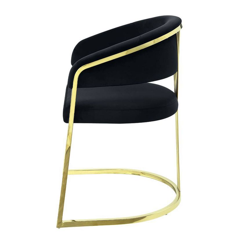 20&#34; Fallon Accent Chair Black Velvet/Mirrored Gold Finish - Acme Furniture, 4 of 9