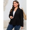 BLUEMING Womens Plus Size Blazers Business Casual Knit Blazer Long Sleeve Shawl Lapel High Waist Jackets - 4 of 4