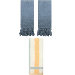 REGALWOVEN 3 Packs Cotton Absorbent Soft Decorative Bathroom Hand Towel Set - 1 of 4