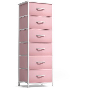 Sorbus Narrow 6 Drawers Nightstand with Steel Frame, Wood Top, Easy Pull Fabric Bins for Home, Bedroom, Office & Dorm - 1 of 4