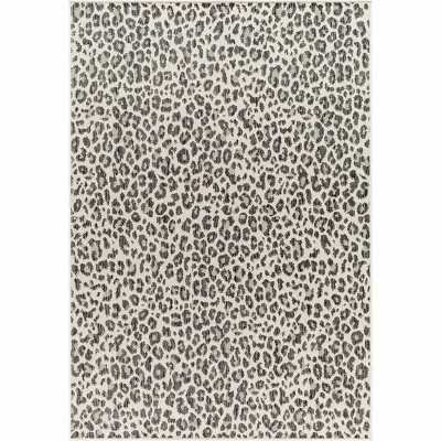 Hauteloom Garbo Gray Leopard Print Area Rug