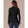 Allegra K Women's Casual Turtleneck Split Long Sleeves Basic Tee Top - 3 of 4