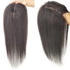 Jessie's Wig Women'S Hairpiece Clip In Human Hair Topper Full Coverage Straight Natural Black 1 Pc/Pack - 3 of 4