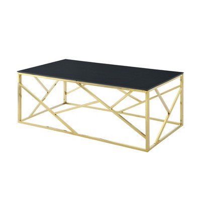 NicBex Modern 48" Rectangle Coffee Table with Geometric Metal Frame for Living Room and Bedroom