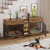 Double Dog Crate Furniture, Large Wooden Dog House with 4 Drawers - 3 of 4