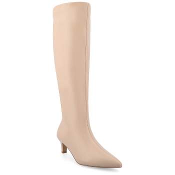 Journee Collection Wide Width Extra Wide Calf Womens Tullip Tru Comfort Foam Kitten Heel Pointed Toe Boots