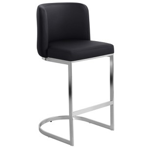 Bekrvio 26" Counter Height Bar Stools - with Back & C-Shaped Metal Frame, Upholstered Chairs for Kitchen Island, Home Bar, Pub - 1 of 4