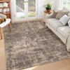 Vintage Distressed Floral Print Area Rugs for Living Room Bedroom, Washable Soft Retro Accent Floor Carpet, Non Slip Throw Mat - 3 of 4
