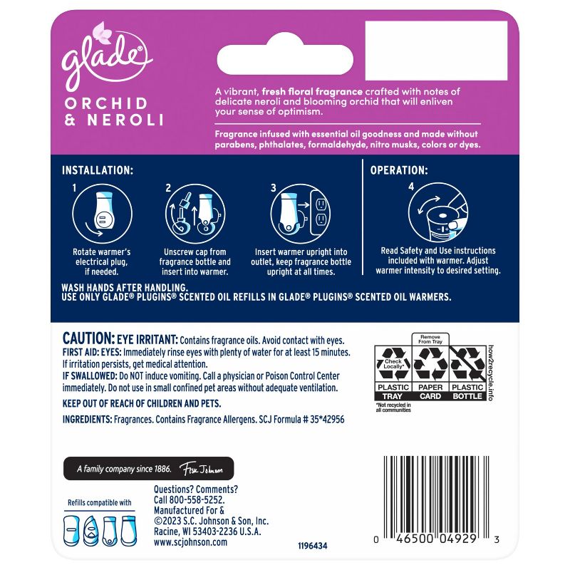 Glade PlugIns Scented Oil Air Freshener - Orchid &#38; Neroli - 1.34oz/2pk, 4 of 18