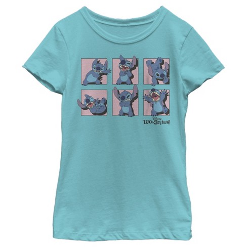 Girl's Lilo & Stitch Poses in Pink Panels T-Shirt - image 1 of 4