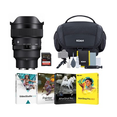 SIGMA 14mm F1.4 DG DN Art Sony E Mt. High Speed AF Wide-Angle Lens Travel Bundle