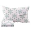 100% Turkish Cotton Classic Printed Flannel Sheet Set - Isla Jade - 4 of 4